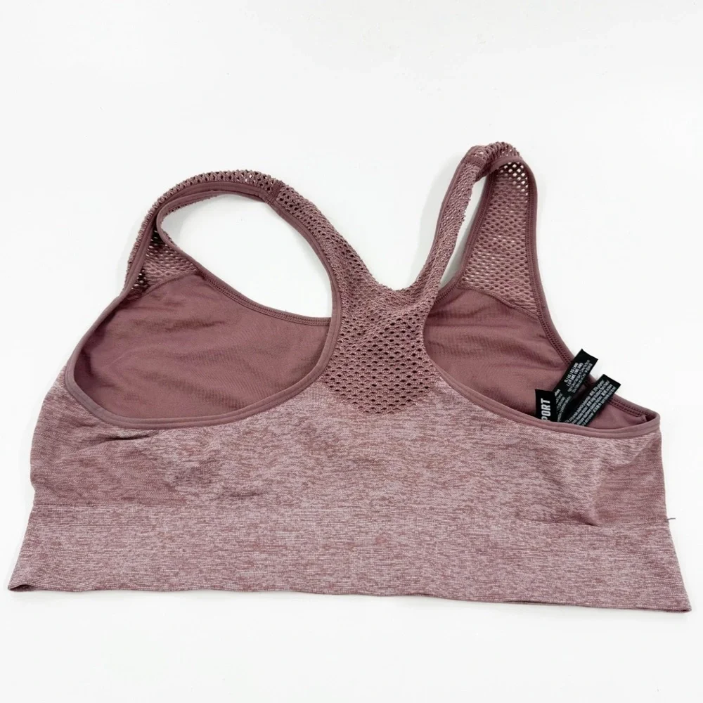 ✅ Victoria’s Secret Pink Sport Seamless Lightly Lined Bra Gray & Rose X-LARGE - Picture 5 of 6